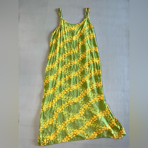 hamakua Dresses & Skirts - Green and Yellow Floral Maxi Dress